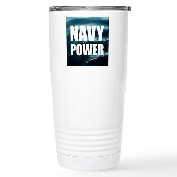 CafePress - Navy Power Travel Mug - Insulated Stainless Steel Travel Tumbler 20 oz.