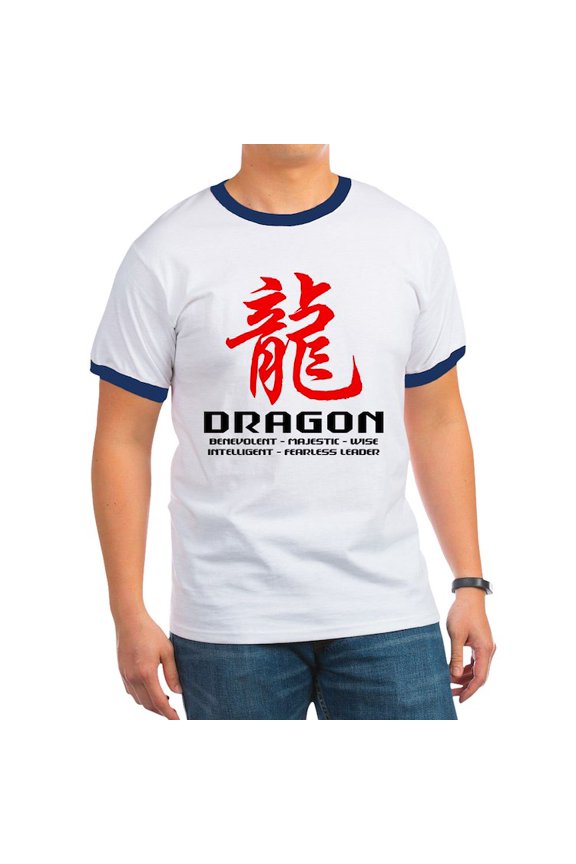 - Navy Ringer T - 100% Cotton Ringed T-Shirt