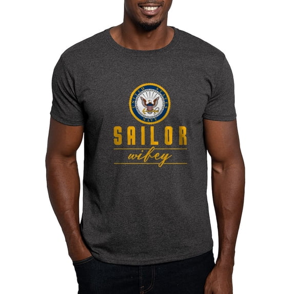 CafePress - Navy Sailor Wifey Dark T Shirt - Men's Classic Graphic Cotton T-Shirt
