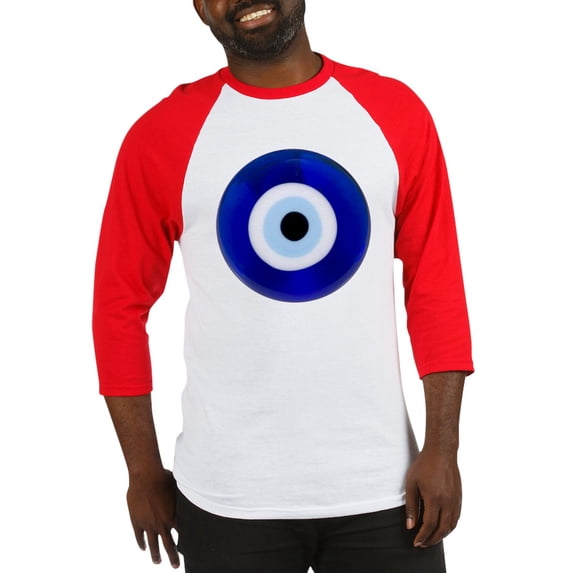 CafePress - Nazar Amulet Evil Eye Protection Baseball Jersey - Cotton Baseball Jersey, 3/4 Raglan Sleeve Shirt