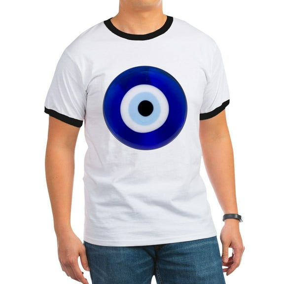 CafePress - Nazar Amulet Evil Eye Protection T Shirt - 100% Cotton Ringed T-Shirt