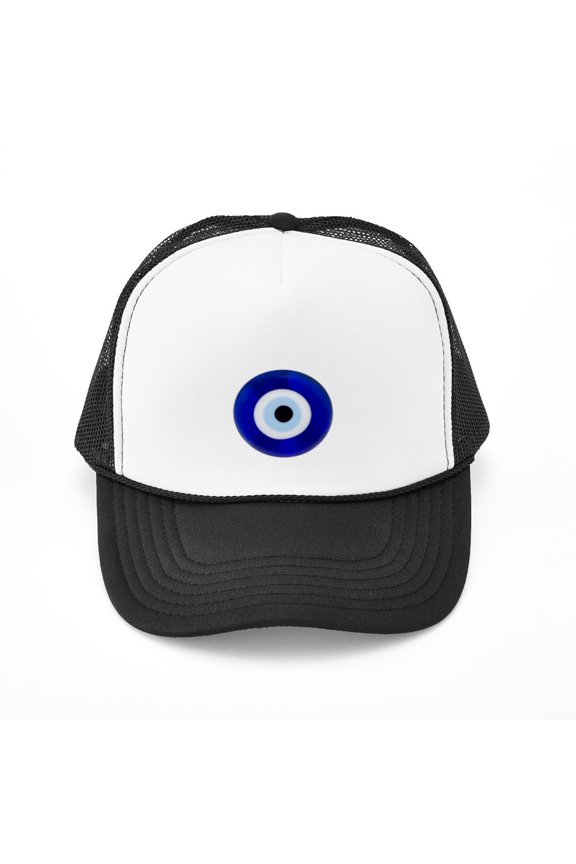 - Nazar Amulet Evil Eye Protection - Adjustable Unisex Printed Trucker Hat with Mesh Back
