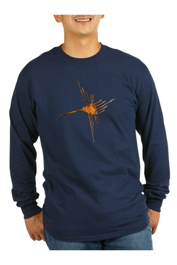 - Nazca Hummingbird-Rust - Long Sleeve Dark T-Shirt