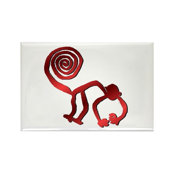 CafePress - Nazca Monkey In Fire Red - Rectangle Magnet, 2"x3" Refrigerator Magnet