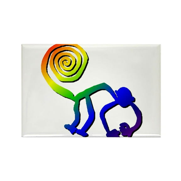 CafePress - Nazco Monkey (Rainbow) - Rectangle Magnet, 2"x3" Refrigerator Magnet