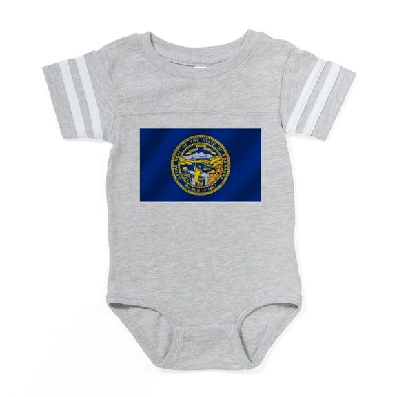 CafePress - Nebraska Flag - Cute Infant Baby Football Bodysuit