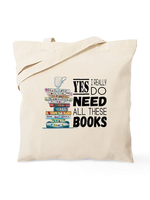 - Need All These Books Funny - Unisex Canvas Tote Bag, Beige, 1-Piece