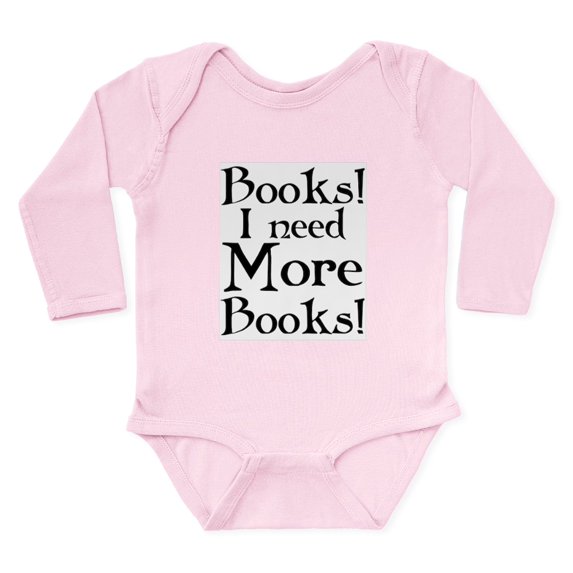 CafePress - Need More Books Fixed Folka Body Suit - Long Sleeve Cotton Baby Bodysuit
