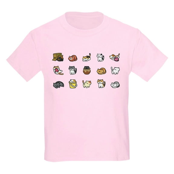 CafePress - Neko Atsume T Shirt - Light Classic Kids Graphic, Short Sleeve T-Shirt, Sizes XS-XL