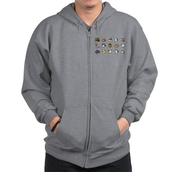 CafePress - Neko Atsume Zip Hoody - Zip Hoodie, Classic Hooded Sweatshirt with Metal Zipper