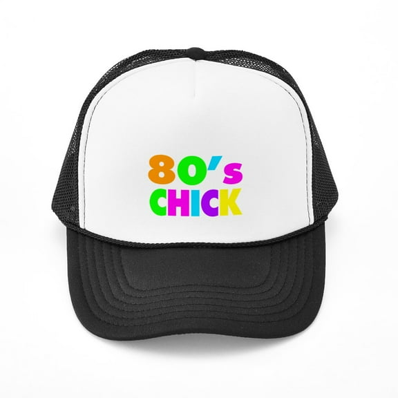 CafePress - Neon Colors 80'S Chick - Adjustable Unisex Printed Trucker Hat with Mesh Back