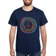thumbnail image 1 of CafePress - Neon Spiral Peace Sign II Dark T Shirt - Men's Classic Graphic Cotton T-Shirt, 1 of 4