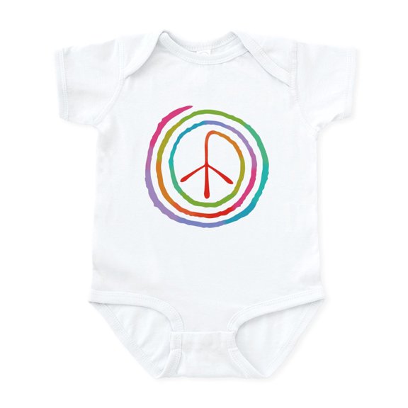 CafePress - Neon Spiral Peace Sign II Infant Bodysuit - Baby Light Bodysuit, Size Newborn - 24 Months