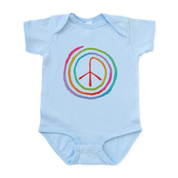 CafePress - Neon Spiral Peace Sign II Infant Bodysuit - Baby Light Bodysuit, Size Newborn - 24 Months