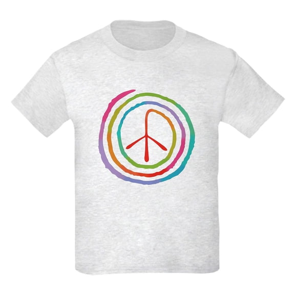 CafePress - Neon Spiral Peace Sign II Kids Light T Shirt - Light T-Shirt Kids XS-XL