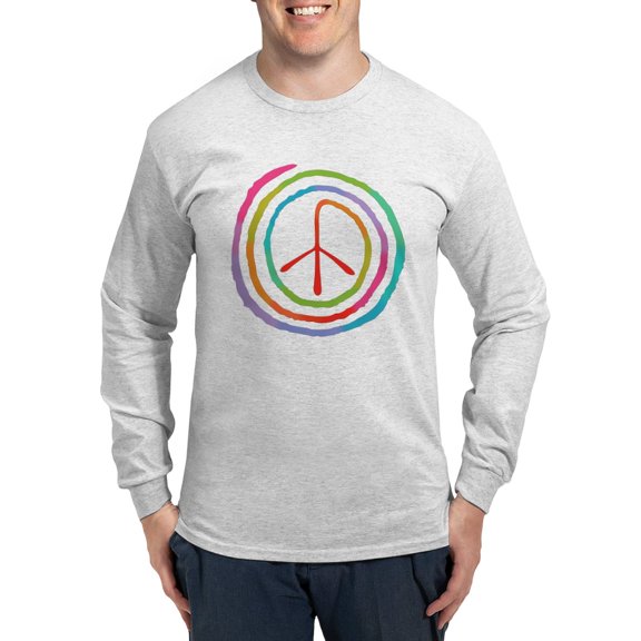 CafePress - Neon Spiral Peace Sign II Long Sleeve T Shirt - Unisex Cotton Long Sleeve T-Shirt