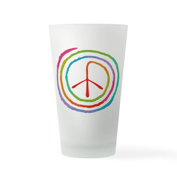 CafePress - Neon Spiral Peace Sign II - Pint Glass, Drinking Glass, 16 oz. CafePress