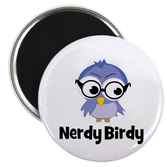 CafePress - Nerdy Birdy Magnet - 2.25" Round Magnet, Refrigerator Magnet, Button Magnet Style