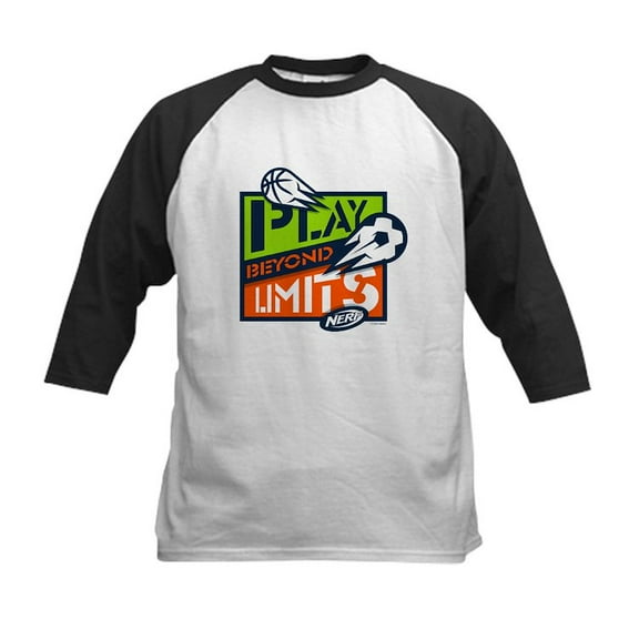 CafePress - Nerf Beyond Limits Baseball Jersey - Kids Cotton Baseball Jersey, 3/4 Sleeve Shirt