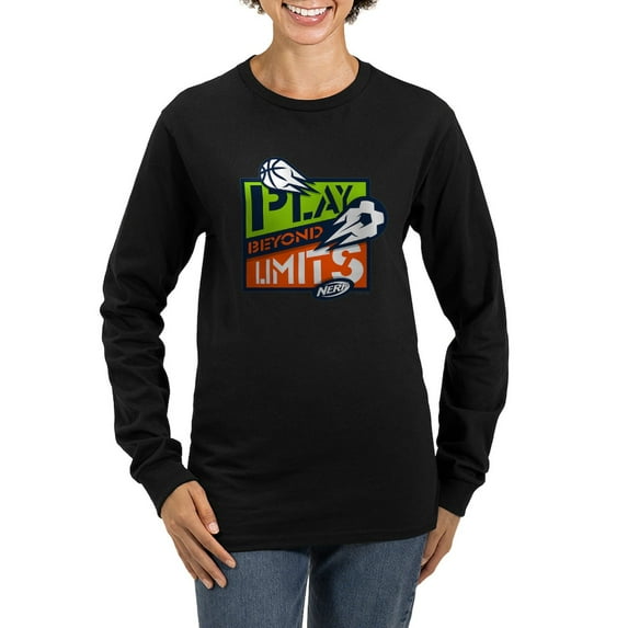 CafePress - Nerf Beyond Limits Long Sleeve T Shirt - Women's Long Sleeve Graphic Tee Casual Fit