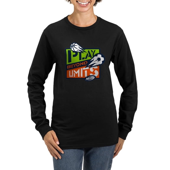 CafePress - Nerf Beyond Limits Long Sleeve T Shirt - Women's Long Sleeve Graphic Tee Casual Fit