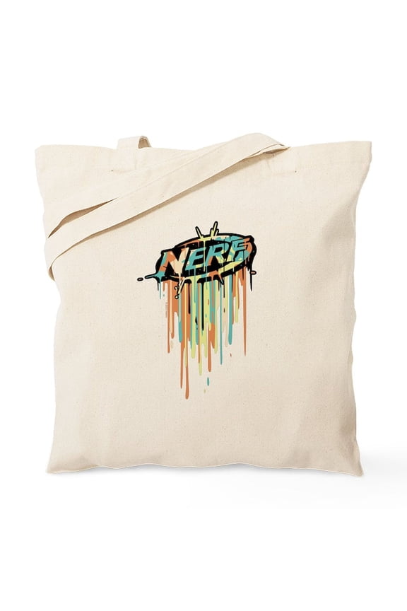 - Nerf Classic Melted Logo - Unisex Canvas Tote Bag, Beige, 1-Piece