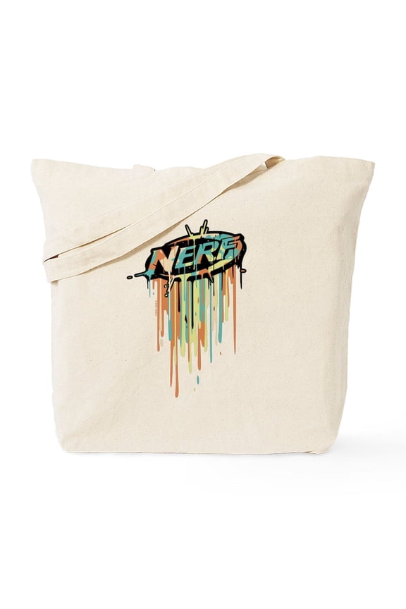 - Nerf Classic Melted Logo - Unisex Canvas Tote Bag, Beige, 1-Piece