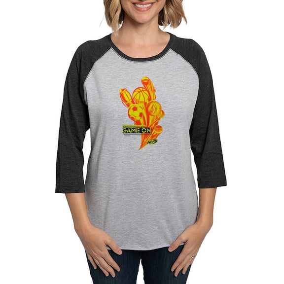 CafePress - Nerf Game On Sports Long Sleeve T Shirt - Womens Baseball Tee