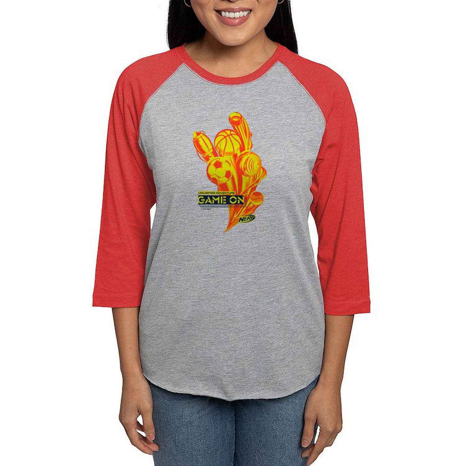 CafePress - Nerf Game On Sports Long Sleeve T Shirt - Womens Baseball Tee