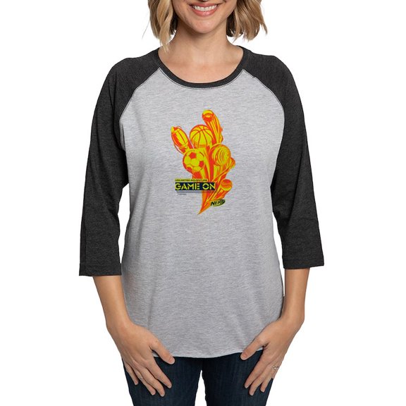 CafePress - Nerf Game On Sports Long Sleeve T Shirt - Womens Baseball Tee