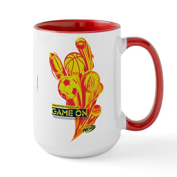 CafePress - Nerf Game On Sports Mugs - 15 oz Ceramic Large White Novelty Mug