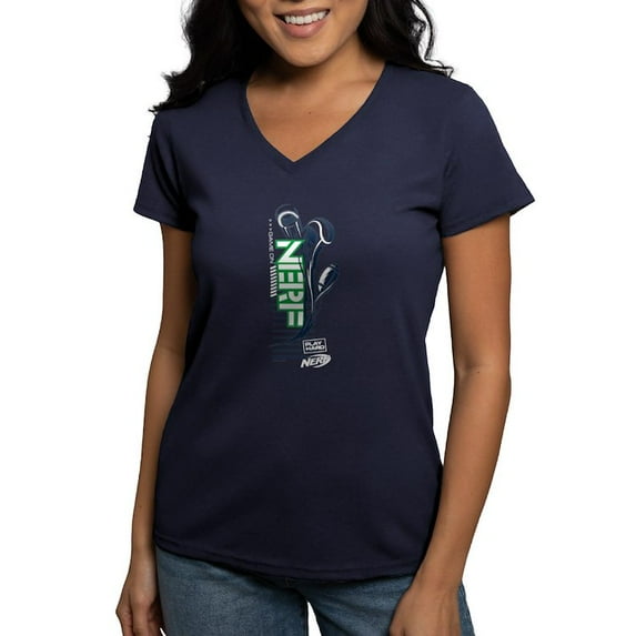 CafePress - Nerf Game On T Shirt - Women's V-Neck Dark T-Shirt