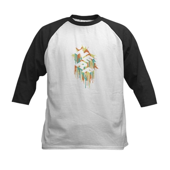 CafePress - Nerf Melted Camo Baseball Jersey - Kids Cotton Baseball Jersey, 3/4 Sleeve Shirt