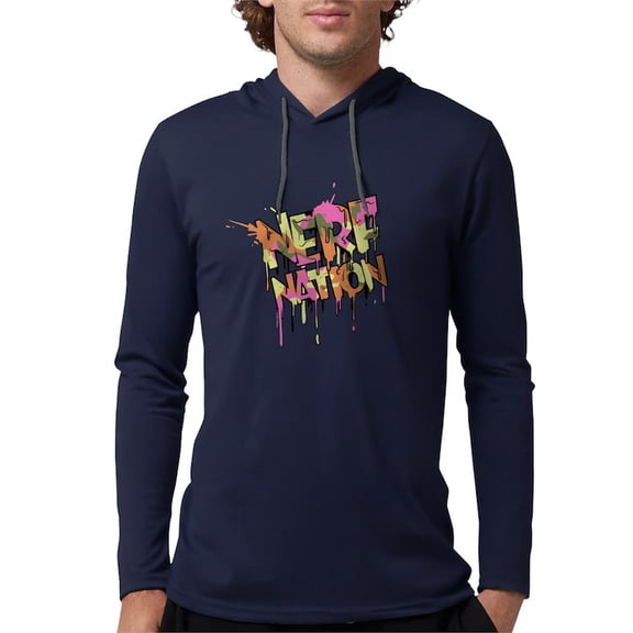 CafePress - Nerf Nation Long Sleeve T Shirt - Mens Hooded Shirt
