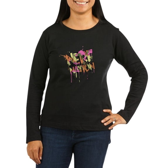 CafePress - Nerf Nation Long Sleeve T Shirt - Women's Long Sleeve Graphic Tee Casual Fit