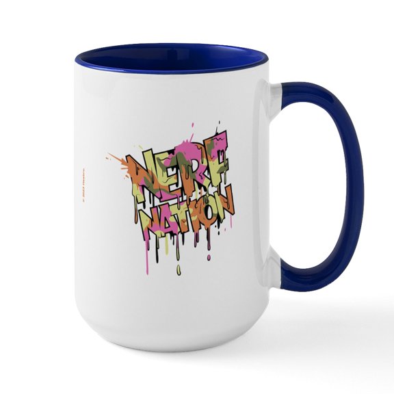 CafePress - Nerf Nation Mugs - 15 oz Ceramic Large White Novelty Mug
