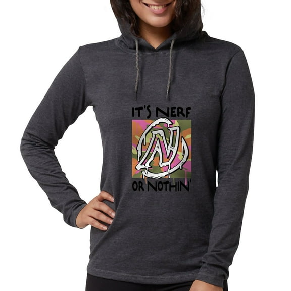 CafePress - Nerf Or Nothin Camo Long Sleeve T Shirt - Womens Hooded Shirt