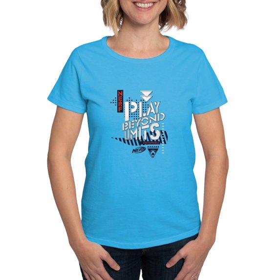 CafePress - Nerf Play Beyond Limits T Shirt - Women's Traditional Fit Dark T-Shirt