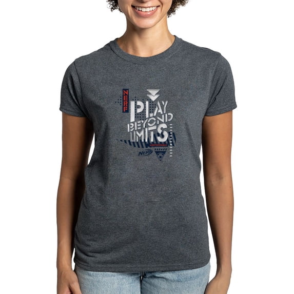 CafePress - Nerf Play Beyond Limits T Shirt - Women's Traditional Fit Dark T-Shirt