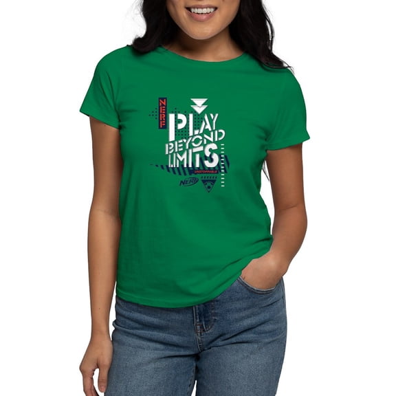 CafePress - Nerf Play Beyond Limits T Shirt - Women's Traditional Fit Dark T-Shirt