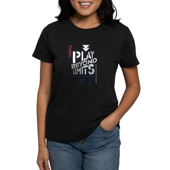 CafePress - Nerf Play Beyond Limits T Shirt - Women's Traditional Fit Dark T-Shirt