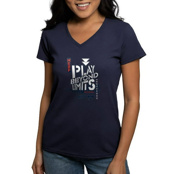 CafePress - Nerf Play Beyond Limits T Shirt - Women's V-Neck Dark T-Shirt