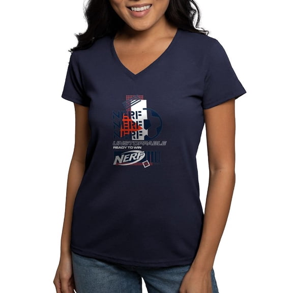 CafePress - Nerf Soccer Unstoppable T Shirt - Women's V-Neck Dark T-Shirt
