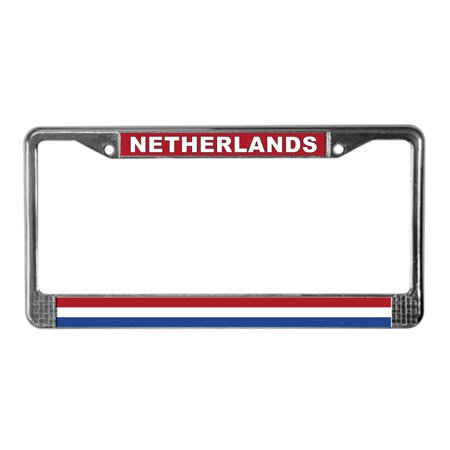 CafePress - Netherlands World Flag License Plate Frame - Chrome License Plate Frame, License Tag Holder