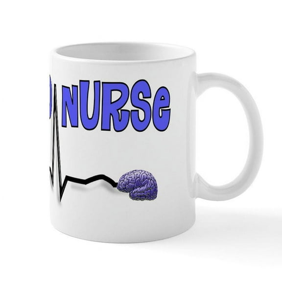 CafePress - Neuro Nurse QRS Brain Mug - 11 oz Ceramic Mug - Novelty Coffee Tea Cup