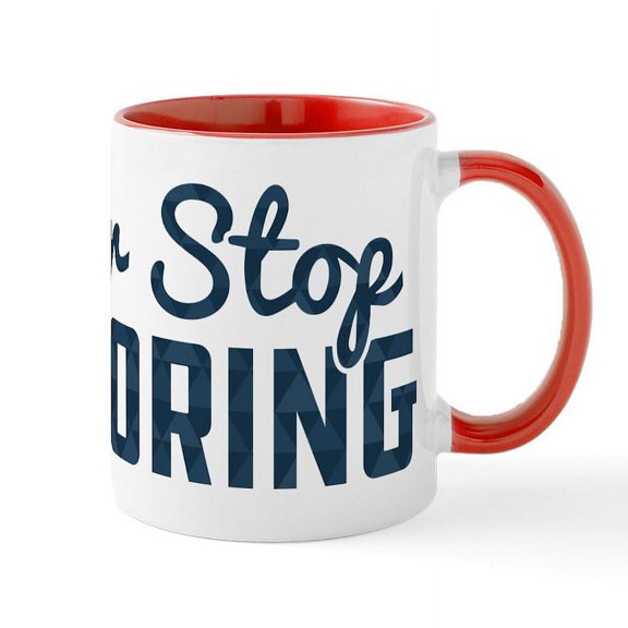 CafePress - Never Stop Exploring Pattern - 11 oz Ceramic Mug - Novelty Coffee Tea Cup