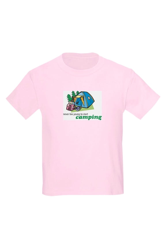 - Never Too Young To Start Camping Kids T Shirt - Light T-Shirt Kids XS-XL