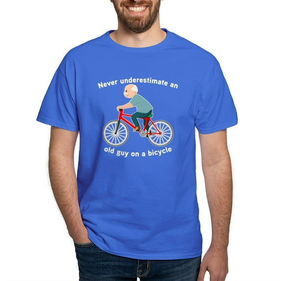 CafePress - Never Underestimate An Old Guy On A B Dark T Shirt - Men's Classic Graphic Cotton T-Shirt