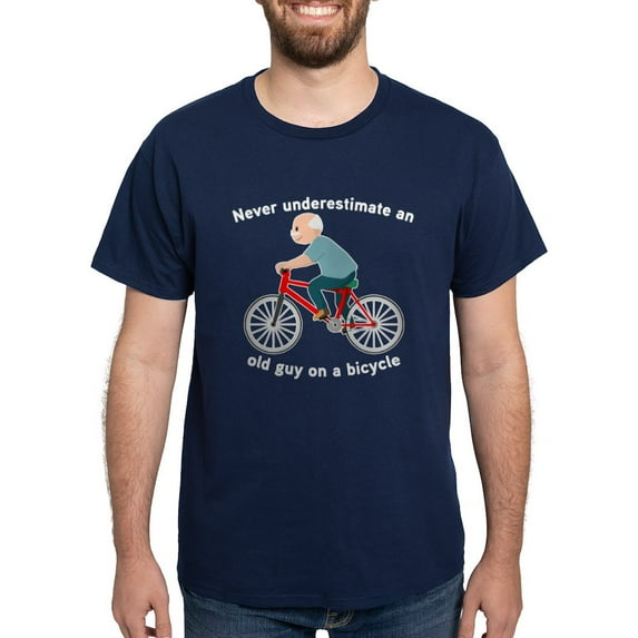 CafePress - Never Underestimate An Old Guy On A B Dark T Shirt - Men's Classic Graphic Cotton T-Shirt