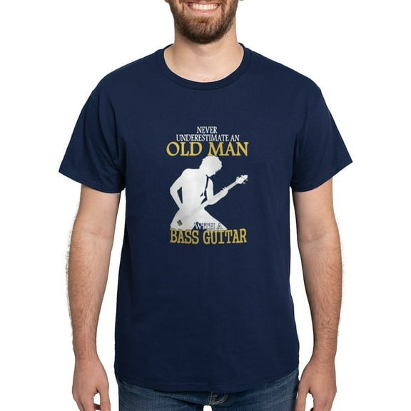 CafePress - Never Underestimate An Old Man With A Bass T Shirt - Men's Classic Graphic Cotton T-Shirt